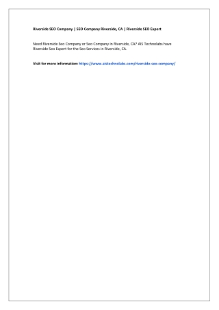 Riverside SEO Company | SEO Company Riverside, CA | Riverside SEO Expert