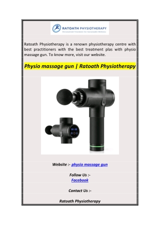 Physio massage gun  Ratoath Physiotherapy