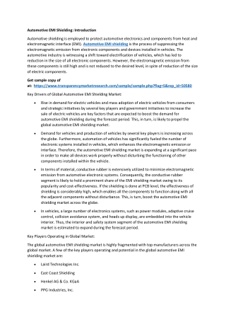 Automotive EMI Shielding Market