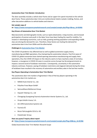Automotive Door Trim Market