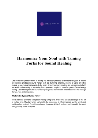 Harmonize Your Soul with Tuning Forks for Sound Healing