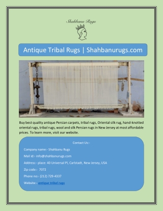Antique Tribal Rugs | Shahbanurugs.com