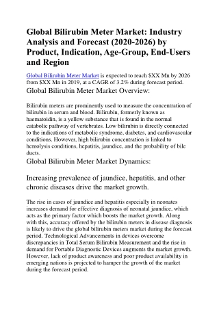 Global Bilirubin Meter Market