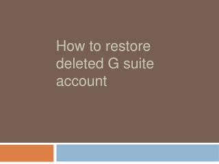 How to restore deleted G suite account