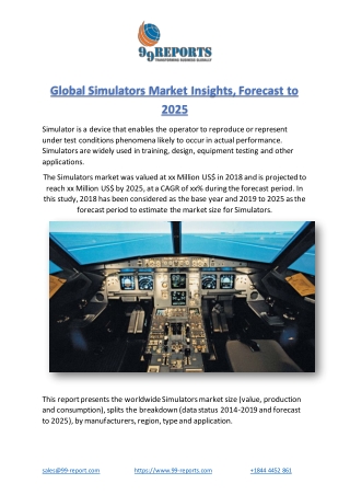 Global Simulators Market Insights, Forecast to 2025