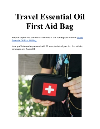 Travel Essential Oil First Aid Bag