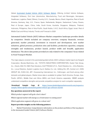 Automated Guided Vehicle (AGV) Software Market