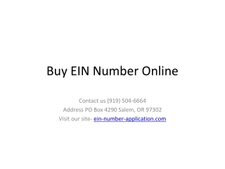 Buy EIN Number Online