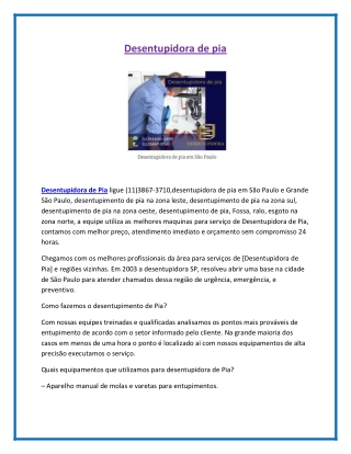 Desentupidora de pia - Desentupidoraemsaopaulo.srv.br
