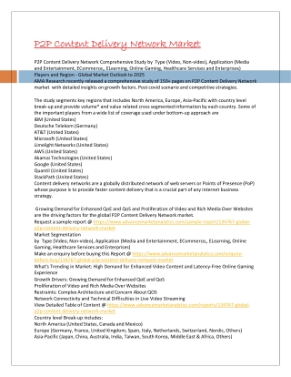P2P Content Delivery Network Market