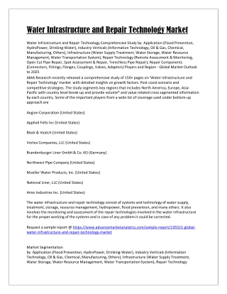 Water Infrastructure and Repair Technology Market