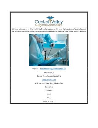 Knee Arthroscopy in Bakersfield Ca Cenvalss.com (1)