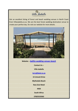 Ballito Wedding Venues Beach | Villaisabella.co.za