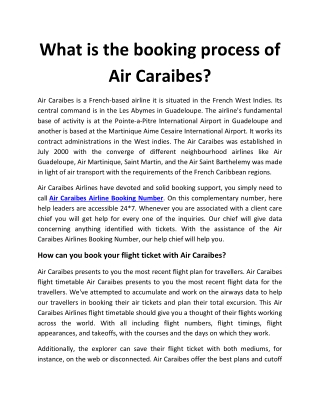 Air Caraibes Booking Process  44-203-051-6999