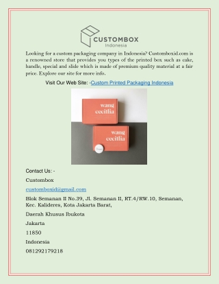 Custom Printed Packaging Indonesia | Customboxid.com