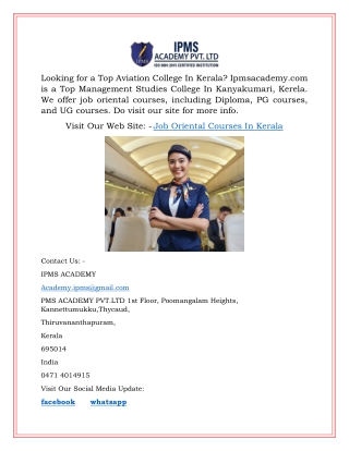 Job Oriental Courses in Kerala | Ipmsacademy.com
