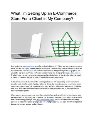 What I'm Setting Up an E-Commerce Store For a Client in My Company