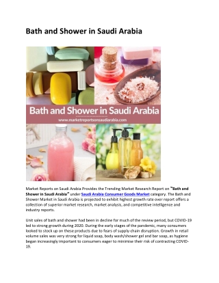 Bath and Shower in Saudi Arabia