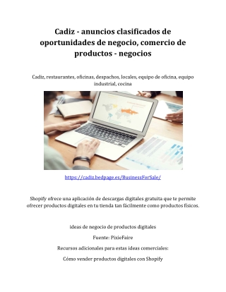 Cadiz - anuncios clasificados de oportunidades de negocio, comercio de productos - negocios