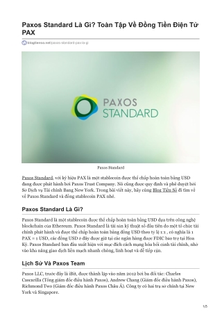Paxos Standard Là Gì? Toàn Tập Về Đồng Tiền Điện Tử PAX