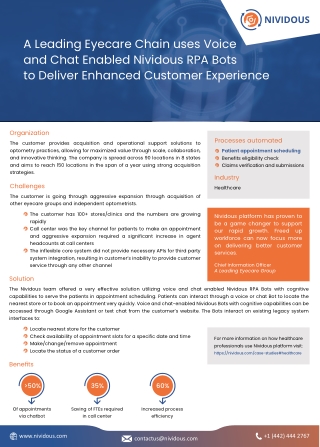 Voice and chat-enabled cognitive RPA Bots to lift customer experience - Nividous