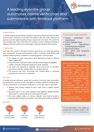 Automate end-to-end insurance claim process with Nividous platform