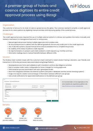 Credit Approval Process Automation using Bizagi Platform - Nividous