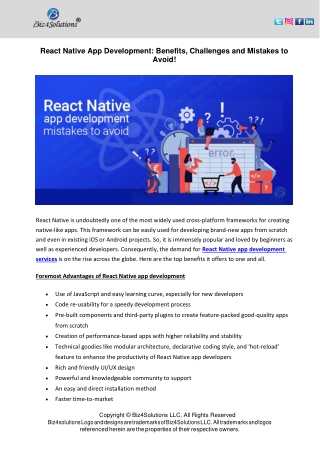 React native challenges and benefits