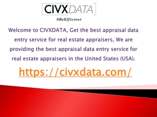 Appraisal Data Entry Service for Real Estate Appraisers