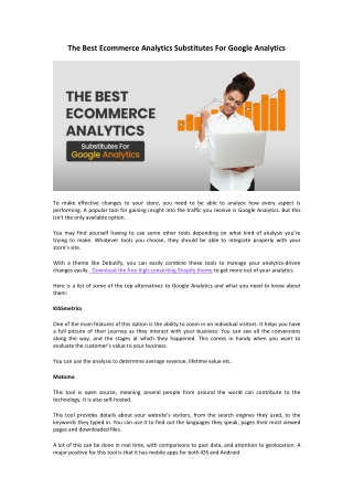 The Best Ecommerce Analytics Substitutes For Google Analytics