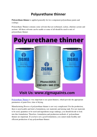 polyurethane thinner