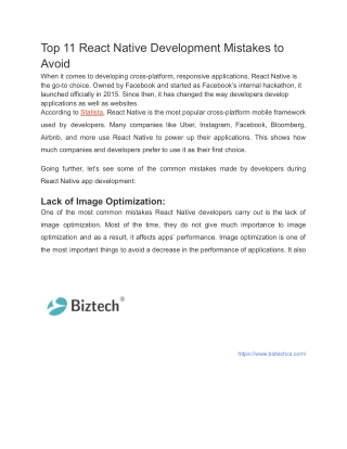 Top 11 React Native Development Mistakes to Avoid