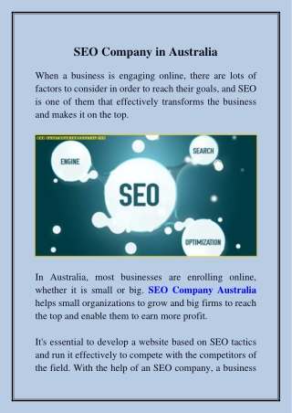 SEO company in Australia