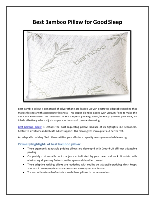 Best Bamboo Pillow for Good Sleep