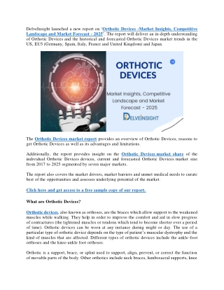 Orthotic Devices Market