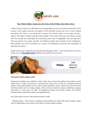 Buy Pickles Online Experience The Taste Of Best Pickles That India Adores-converted