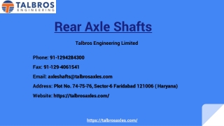 Premium Rear Axle Shafts