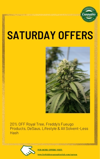Saturday Offer, Recreational Marijuana Near Me Carson