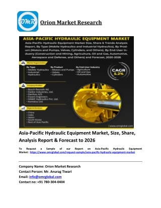 Asia-Pacific Hydraulic Equipment Market Trends, Size, Competitive Analysis and F