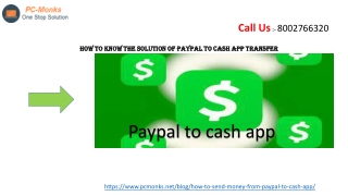 How to know the solution of PayPal to cash app transfer