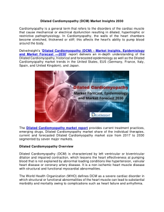 Dilated Cardiomyopathy (DCM) Market