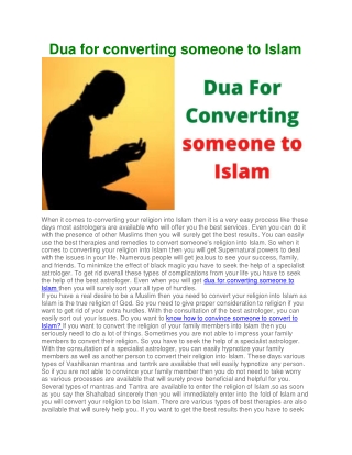 Dua for converting someone to Islam