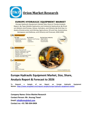 Europe Hydraulic Equipment Market Trends, Size, Competitive Analysis and Forecas