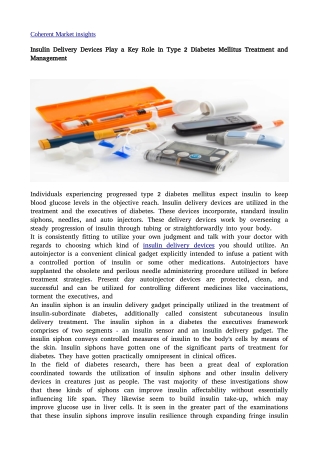 Insulin Delivery Devices28