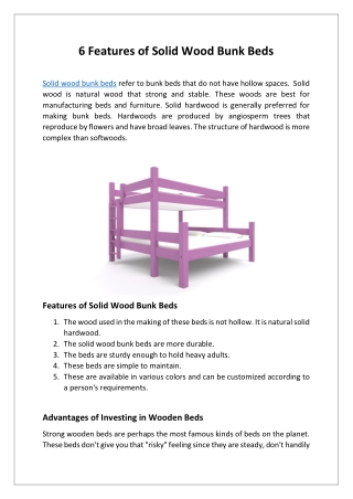 6 Features of Solid Wood Bunk Beds