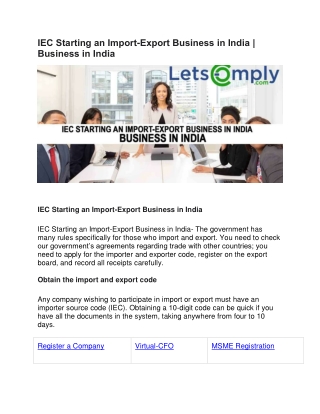 IEC Starting an Import-Export Business in India | Business in India