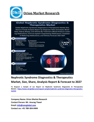 Nephrotic Syndrome Diagnostics & Therapeutics Market Trends, Size, Competitive A