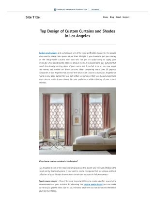 Top Design of Custom Curtains and Shades in Los Angeles