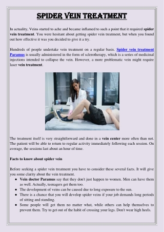 Spider vein treatment