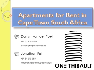 Apartments for Rent in Cape Town South Africa